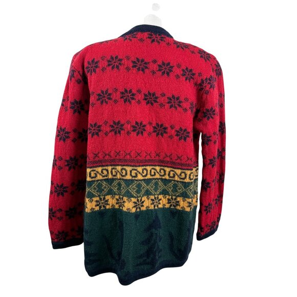 Vintage Graffiti 100% Wool Nordic Cardigan –Patterned Knit - Picture 6 of 10